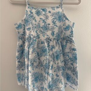 Janie and Jack White Tank Top with Blue Floral Print